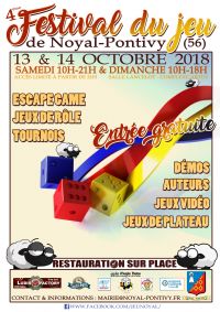 4ème Festival du jeu. Du 13 au 14 octobre 2018 à Noyal-Pontivy. Morbihan.  10H00